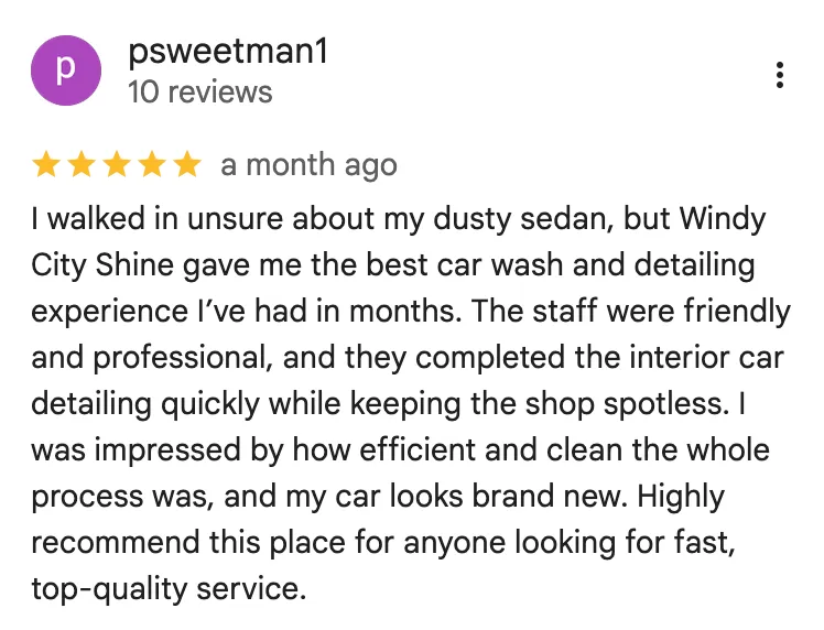 Google review from Larry Seattle
