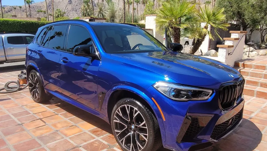 Black Mercedes SUV after exterior detailing